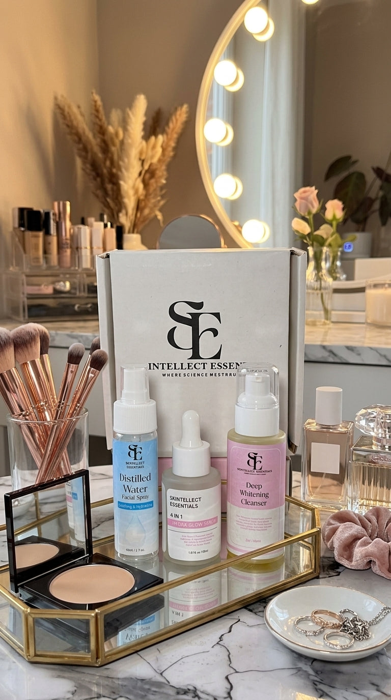Best Skin Revival Bundle 3 in 1 - Hydra Glow Serum with Deep Whitening Cleanser and Distilled Water Spray