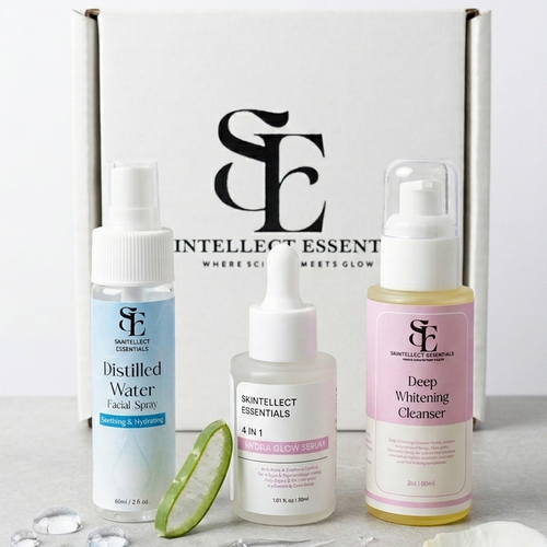Best Skin Revival Bundle 3 in 1 - Hydra Glow Serum with Deep Whitening Cleanser and Distilled Water Spray