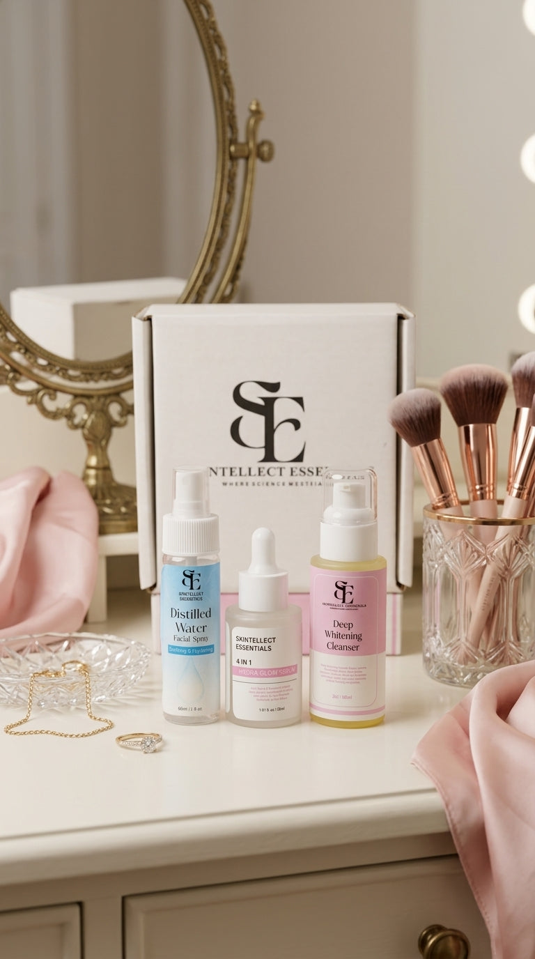 Best Skin Revival Bundle 3 in 1 - Hydra Glow Serum with Deep Whitening Cleanser and Distilled Water Spray